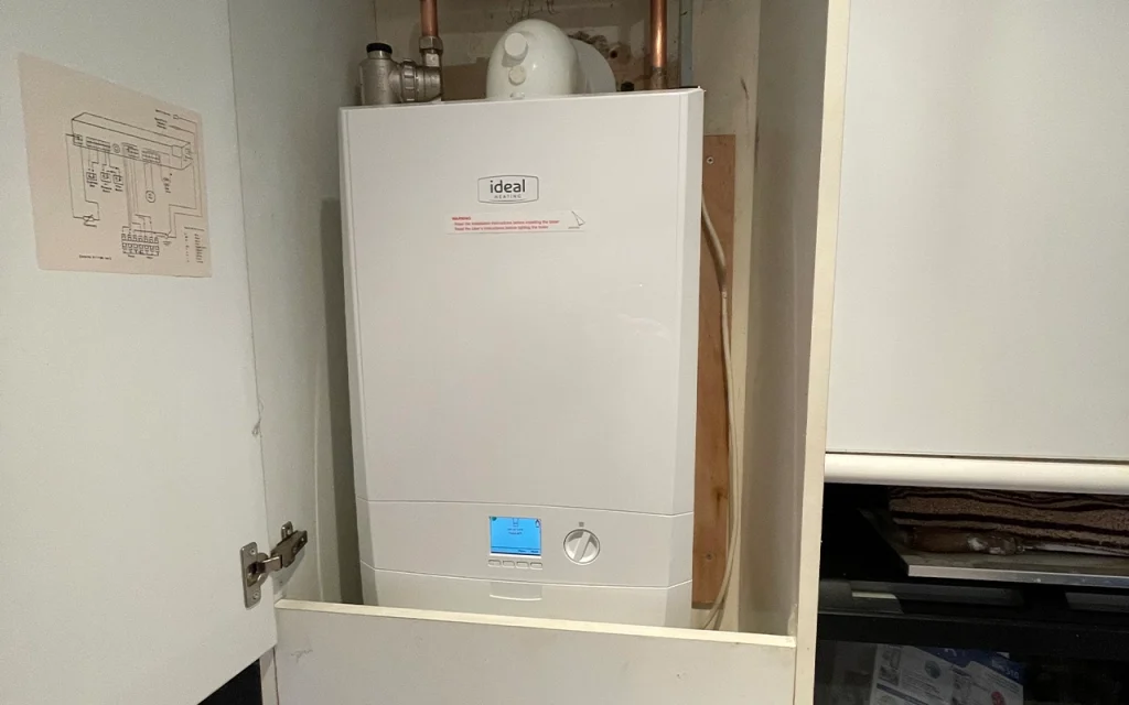 Boiler installation photographed for the MK Plumber & Gas website
